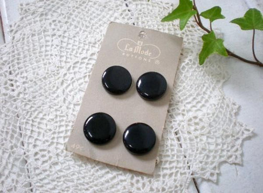 【La Mode】デッドストック・アンティーク・ボタン・1シート(ブラック)