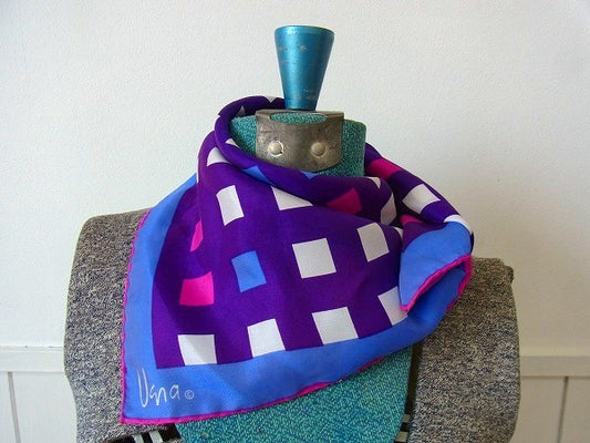 【Vera Neumann】ヴェラニューマン・ヴィンテージ・スカーフ/パープル/scarf/USA