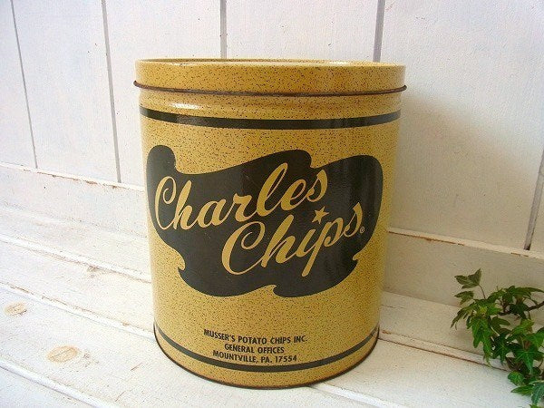【Charles Chips】ポテトチップス・ヴィンテージ・ティン缶/ブリキ缶 USA