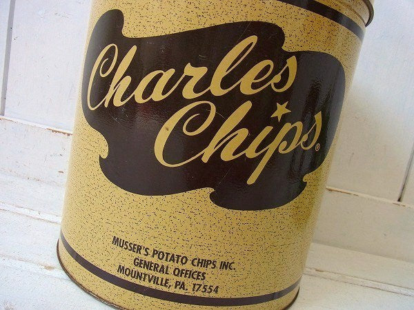 【Charles Chips】ポテトチップス・ヴィンテージ・ティン缶/ブリキ缶 USA