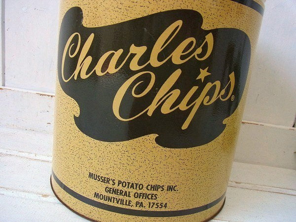 【Charles Chips】ポテトチップス・ヴィンテージ・ティン缶/ブリキ缶 USA