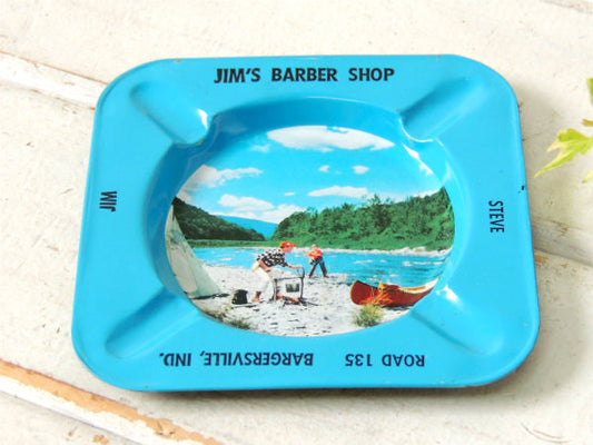 JIM'S BARBER SHOP 床屋・理髪店・アドバタイジング・ヴィンテージ・灰皿・キャンプ柄
