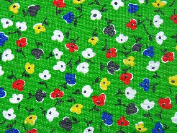 グリーン・小花柄・デッドストック・ヴィンテージ・ファブリック/生地　USA