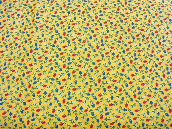 イエロー・小花柄・デッドストック・ヴィンテージ・ファブリック/生地　USA