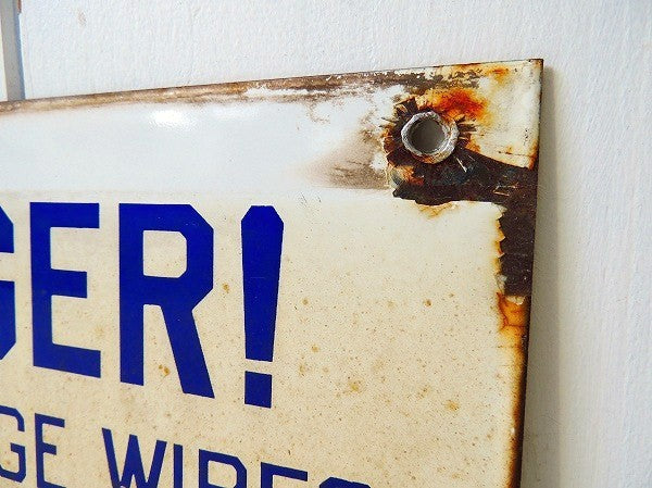 【DANGER/カリフォルニア】ホーロー製・ヴィンテージ・両面サインプレート/看板 USA