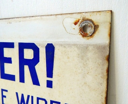 【DANGER/カリフォルニア】ホーロー製・ヴィンテージ・両面サインプレート/看板 USA