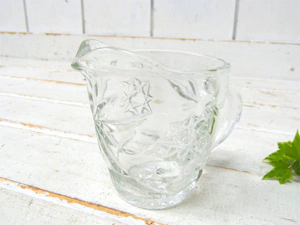 アンカーホッキング プレスドグラス・スター柄・ビンテージ・クリーマー・ミルクピッチャー・食器 ガラス