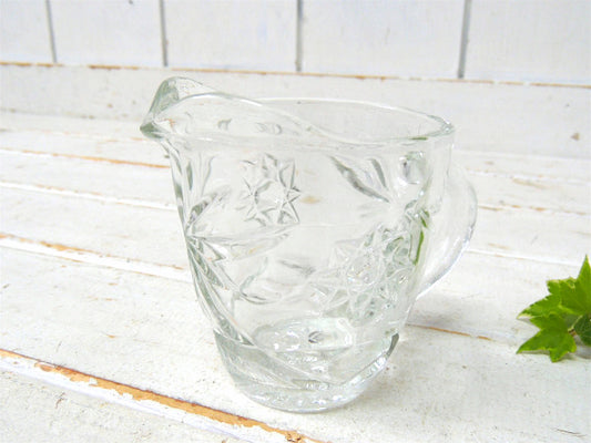 アンカーホッキング プレスドグラス・スター柄・ビンテージ・クリーマー・ミルクピッチャー・食器 ガラス