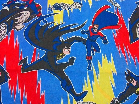 【BATMAN】バットマン&ロビン・キャラクター生地・ユーズドシーツ(フラット) USA