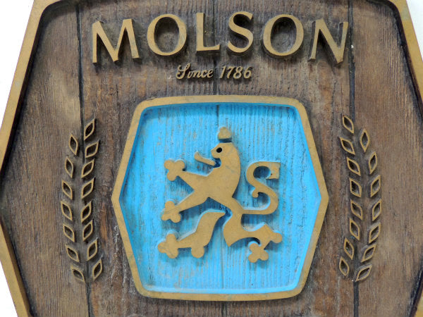 【MOLSON・カナダ・ビール】ヴィンテージ・アドバタイジング・壁掛け式・サイン・看板・パブサイン