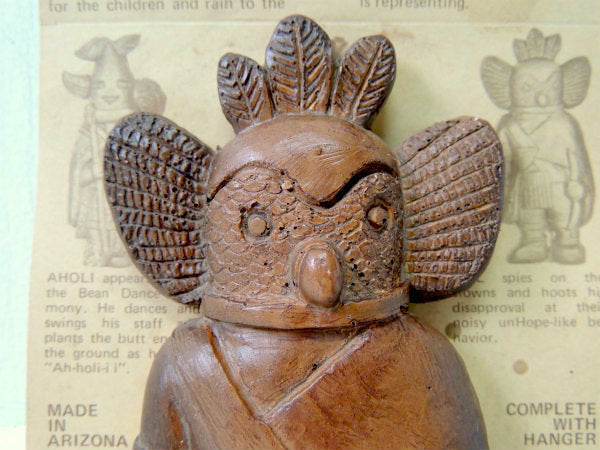 【カチナ】インディアン・ホピ族・OWL・デッドストック・ヴィンテージ・壁飾り/ウォールデコ/陶器製