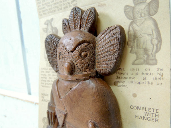 【カチナ】インディアン・ホピ族・OWL・デッドストック・ヴィンテージ・壁飾り/ウォールデコ/陶器製