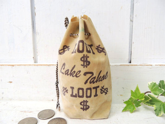 Lake Tahoe レイクタホ $マーク ヴィンテージ コインポーチ コイン袋 布袋 ポーチ USA