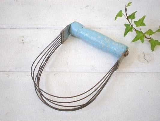 ANDROCK 水色 木製ハンドル ヴィンテージ ペストリーブレンダー キッチンツール USA