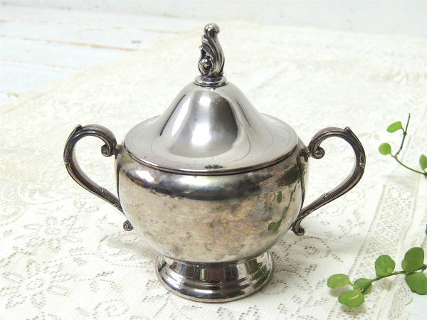 【ONEIDA】シルバープレート・アンティーク・シュガーポット&クリーマー&トレイ・3点セット