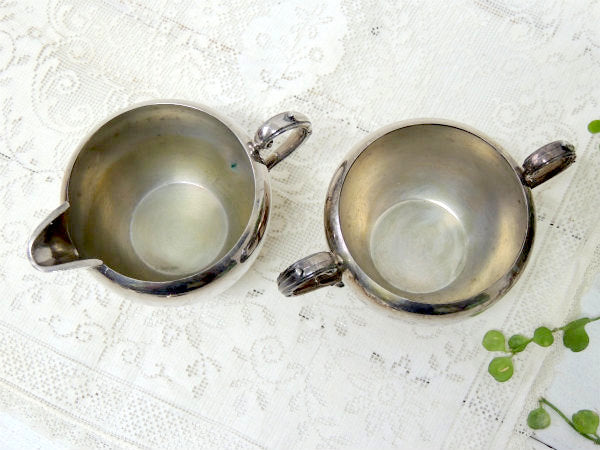 【ONEIDA】シルバープレート・アンティーク・シュガーポット&クリーマー&トレイ・3点セット