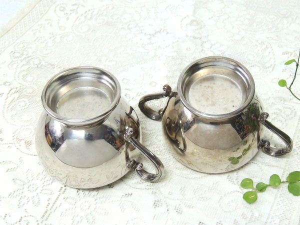 【ONEIDA】シルバープレート・アンティーク・シュガーポット&クリーマー&トレイ・3点セット
