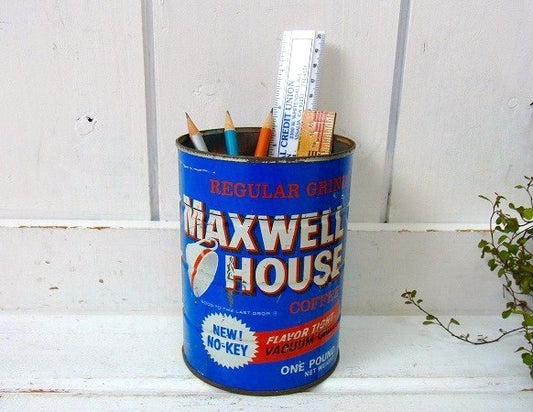【MAXWELL　HOUSE】ブリキ製・ヴィンテージ・コーヒー缶 USA