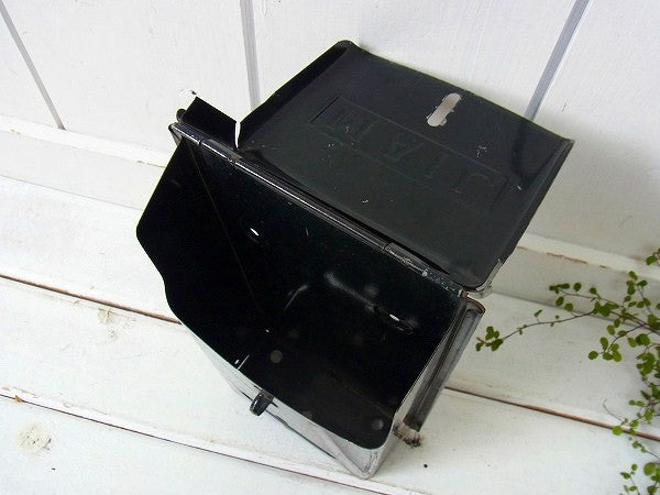 黒色のティン製・アンティーク・メールボックス/郵便受け/ポスト　USA