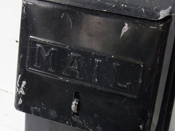 黒色のティン製・アンティーク・メールボックス/郵便受け/ポスト　USA