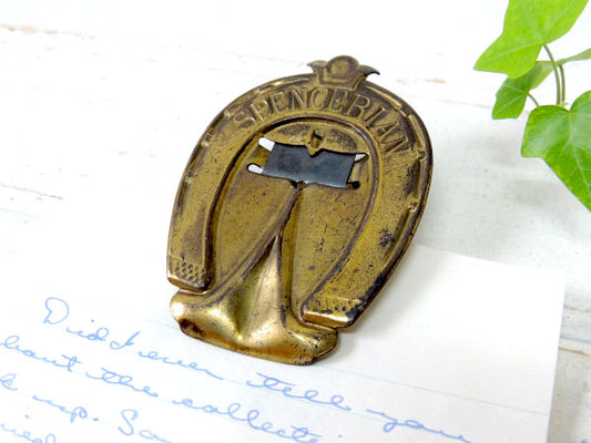 SPENCERIAN 馬の蹄鉄 真鍮製 アンティーク クリップ ステーショナリー 文房具 USA