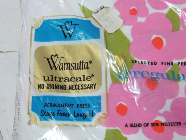 【Wamsutta】カラフルな花柄・デッドストック・ヴィンテージ・ピロケース/枕カバー(2枚入り)