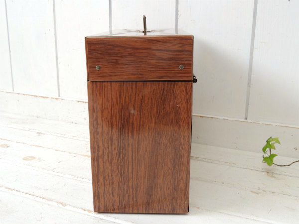 【PORTA FILE】レトロ・ウッド柄・ティン製・ヴィンテージ・ファイルケース・書類ケース USA