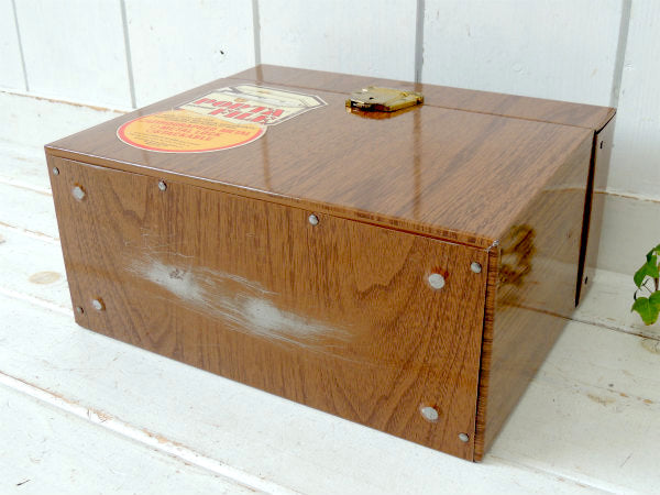 【PORTA FILE】レトロ・ウッド柄・ティン製・ヴィンテージ・ファイルケース・書類ケース USA