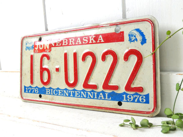 【ネブラスカ州・1976年】ヴィンテージ・ナンバープレート・カーライセンスプレート・USA