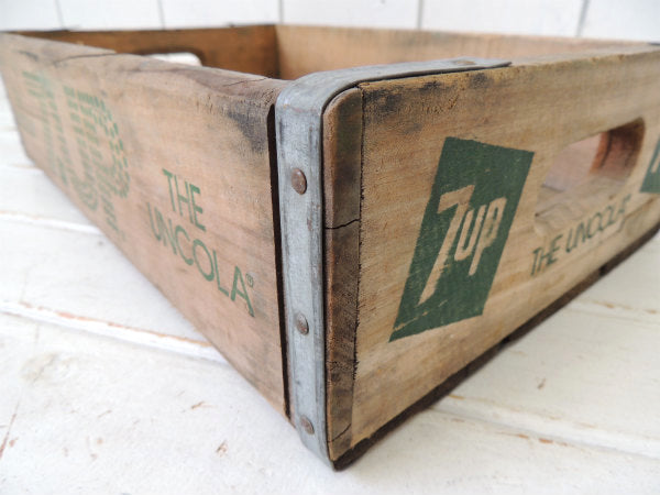 【7up】セブンアップ・ドリンクのヴィンテージ・木箱/ウッドボックス USA