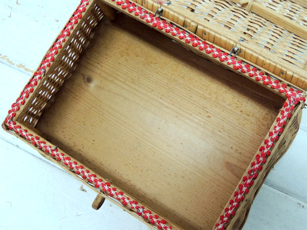 西ドイツ レトロ・木製・ヴィンテージ・ソーイングバスケット・ソーイングボックス・裁縫箱