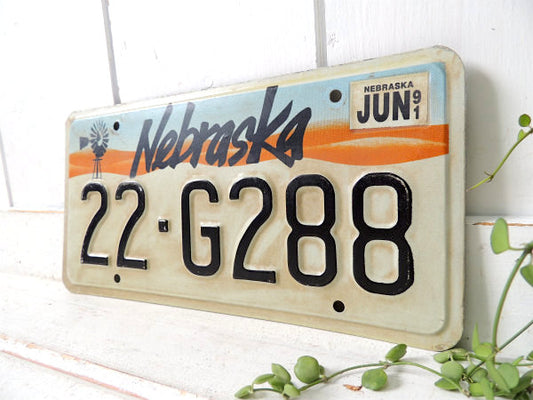 【ネブラスカ州・風車】ヴィンテージ・ナンバープレート・カーライセンスプレート・USA
