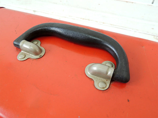 【Waterloo・赤色】メタル製・ヴィンテージ・ツールボックス・工具箱・工業系