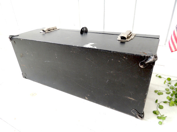 【ブラック×レッド・2段式】ヴィンテージ・ツールボックス・工具箱・ガレージ・工業系