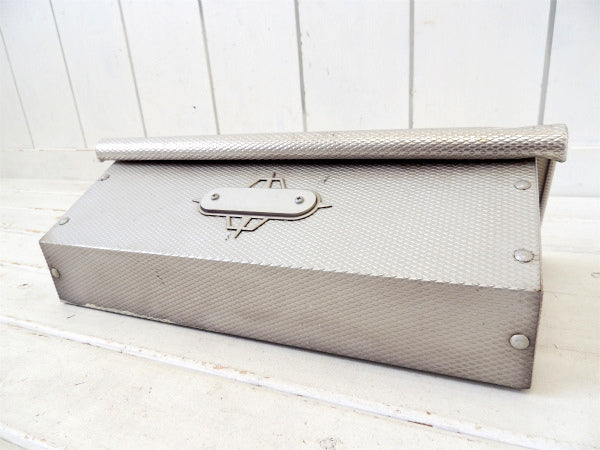 スペーシーデザイン・シルバー色・アルミ製・ヴィンテージ・メールボックス/郵便受け/ポスト