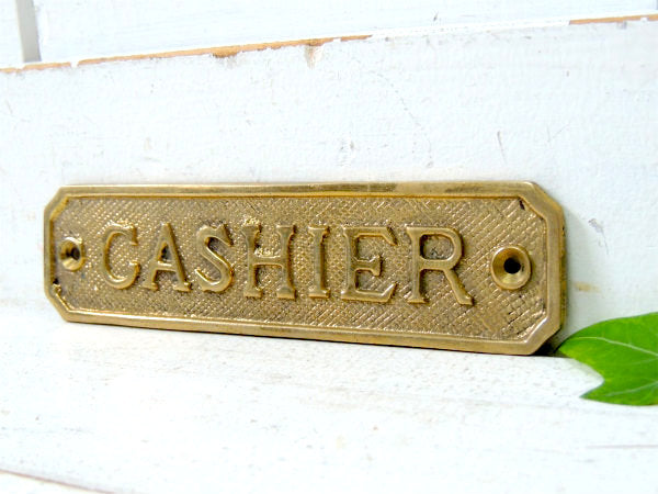 【CASHIER/船内プレート/真鍮製】アンティーク・サインプレート・看板・USA