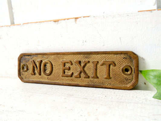 【NO EXIT/船内プレート/真鍮製】アンティーク・サインプレート・看板・USA