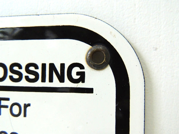 【TO CROSS←PUSH BUTTON】道路標識・ホーロー製・ヴィンテージ・サイン/看板