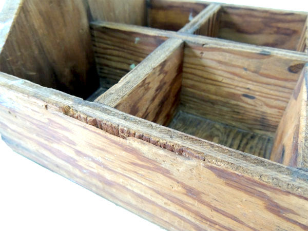 USA・木製・仕切り付き・アンティーク・ツールボックス・キャリーケース・木箱・工具箱