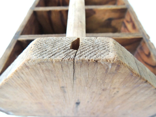 USA・木製・仕切り付き・アンティーク・ツールボックス・キャリーケース・木箱・工具箱