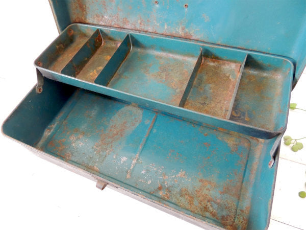 【WTG】メジャー付き・2段式・ヴィンテージ・タックルボックス・ツールボックス/工具箱US