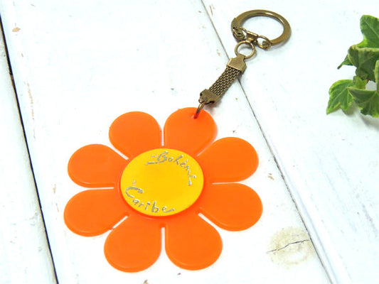 【レトロポップなフラワーモチーフ】アドバタイジング・フェリー会社・ヴィンテージ・キーホルダー