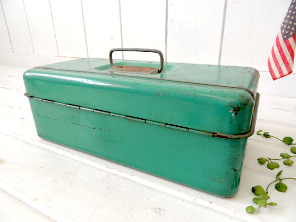 【LIBERTY・NY】メジャー付き・2段式・ビンテージ・タックルボックス・ツールボックス/工具箱