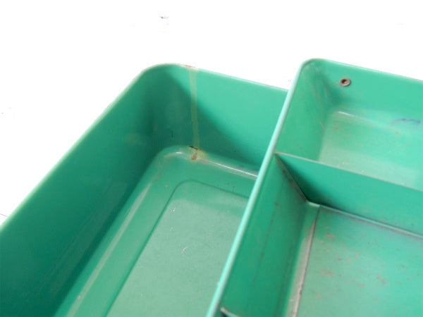 【LIBERTY・NY】メジャー付き・2段式・ビンテージ・タックルボックス・ツールボックス/工具箱