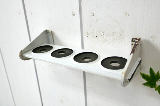 Quick Way メタル製 4ホルダー ヴィンテージ モップホルダー ほうき掛け 清掃道具 US