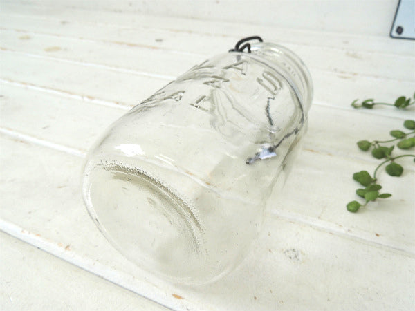 【ATLAS E-Z SEAL】アンティーク・ワイヤー・ガラスジャー・クリア・瓶/メイソンジャー