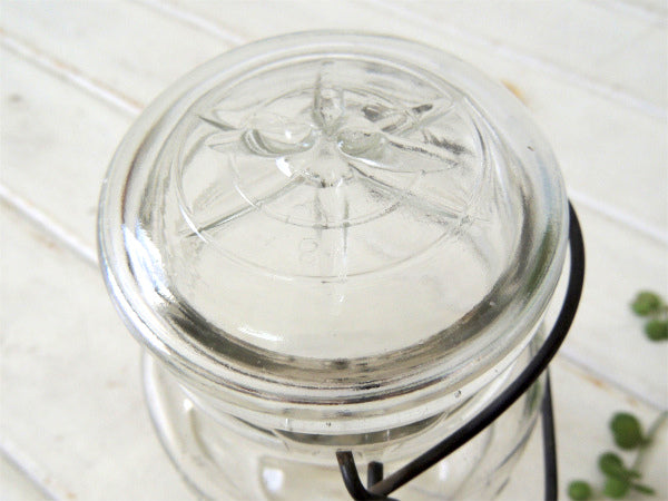 【ATLAS E-Z SEAL】アンティーク・ワイヤー・ガラスジャー・クリア・瓶/メイソンジャー