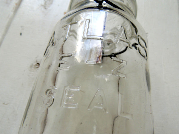 【ATLAS E-Z SEAL】アンティーク・ワイヤー・ガラスジャー・クリア・瓶/メイソンジャー