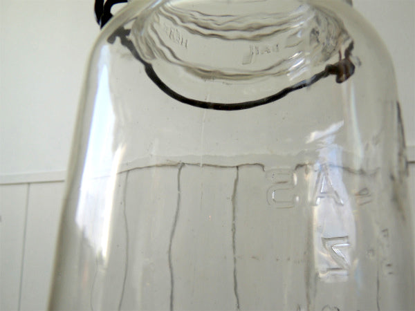 【ATLAS E-Z SEAL】アンティーク・ワイヤー・ガラスジャー・クリア・瓶/メイソンジャー