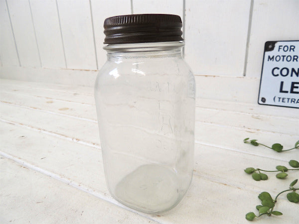 【ATLAS EDJ SEAL】ダブルキャップ・アンティーク・メイソンジャー/ガラスジャー(クリア)